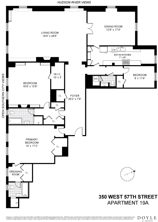 Floorplan for 350 West 57th Street, 19A