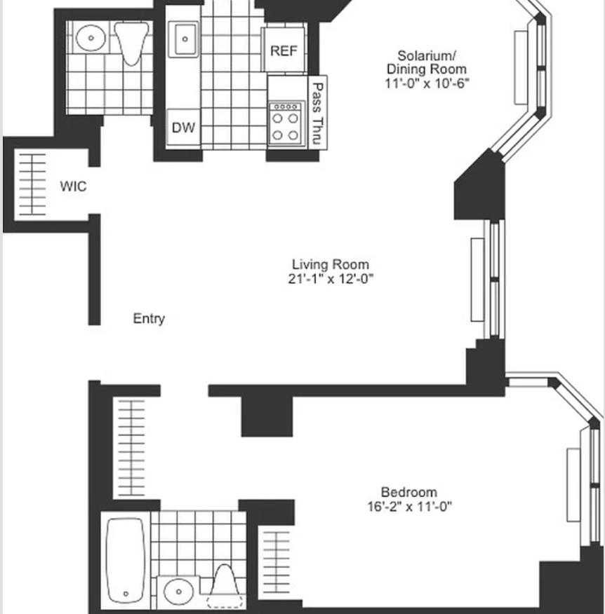 Floorplan for 105 Duane Street, 26H