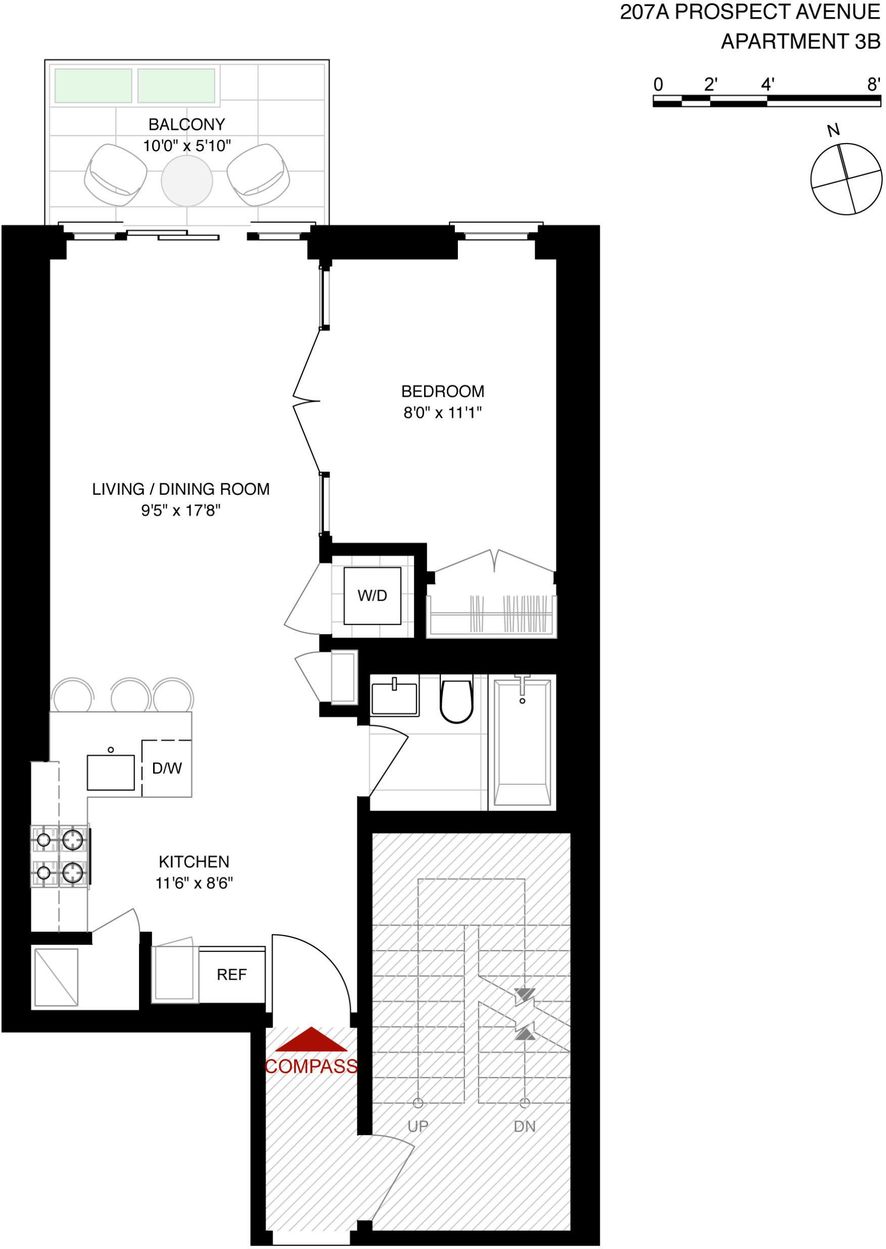 Floorplan for Prospect Avenue, 3B