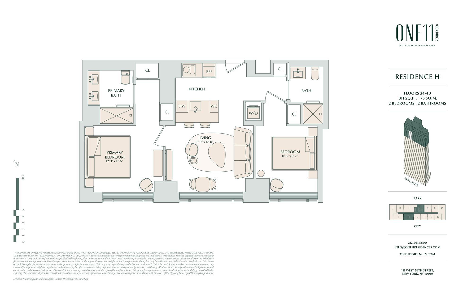 Floorplan for 111 West 56th Street, 40H