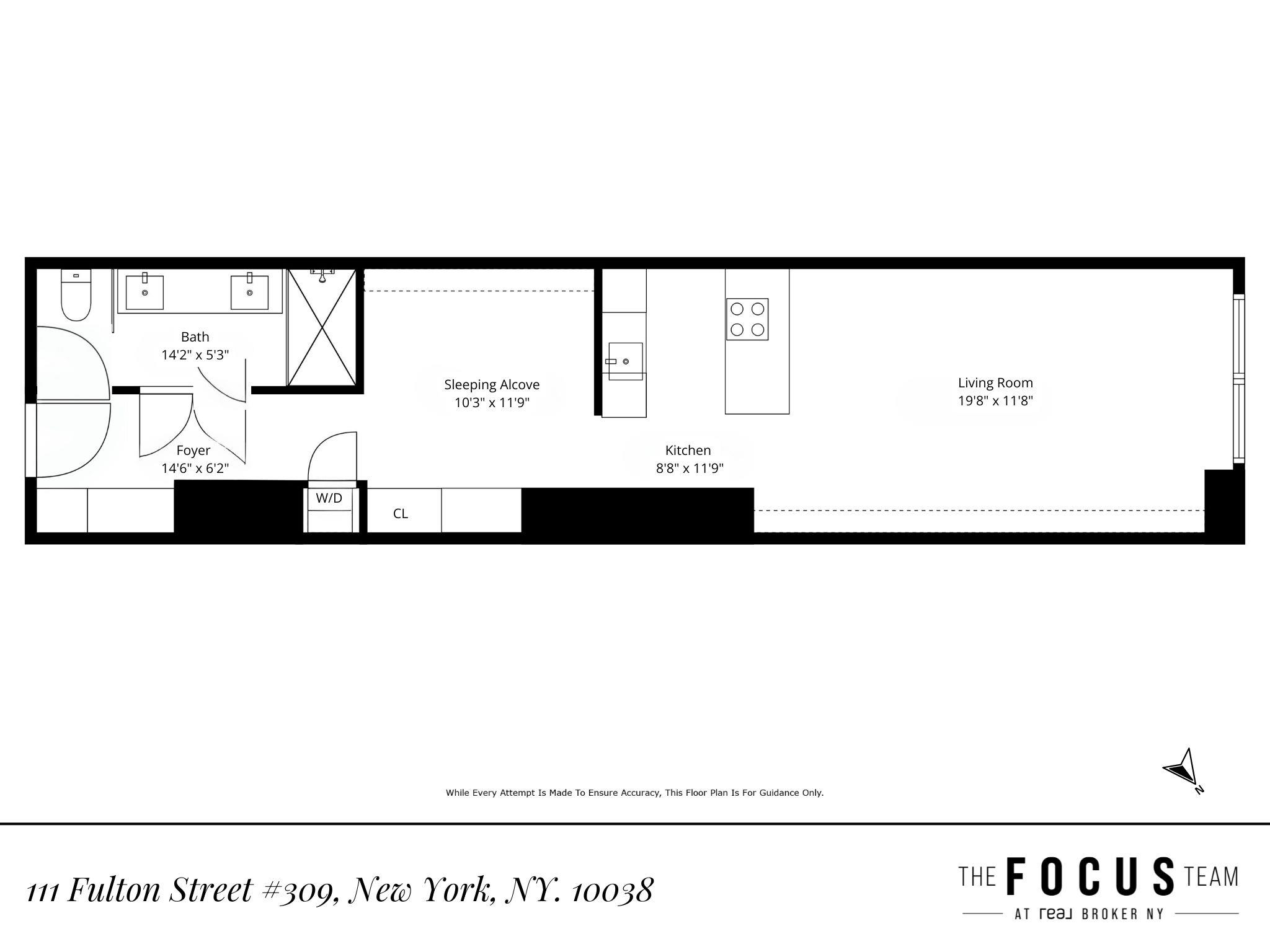 Floorplan for 111 Fulton Street, 309