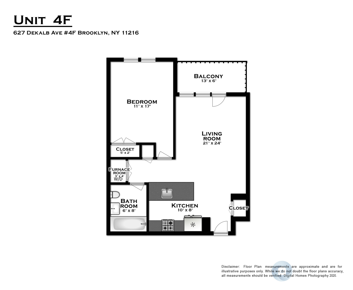 Floorplan for 627 Dekalb Avenue, 4F