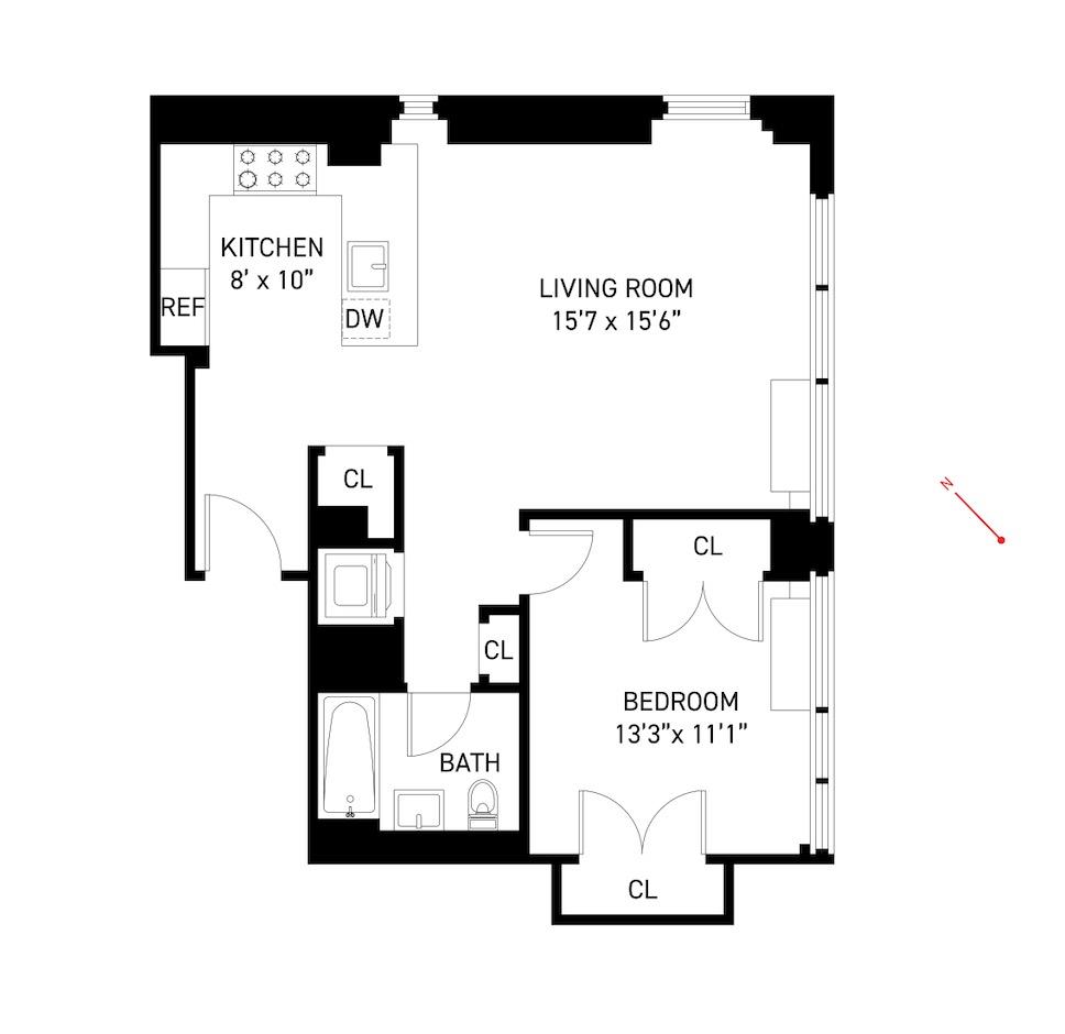 Floorplan for 385 1st Avenue, 7-H