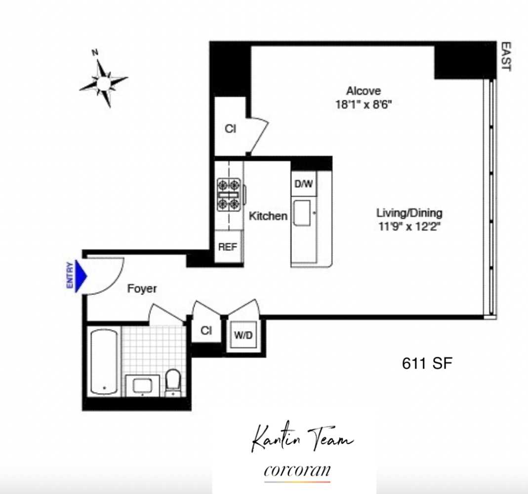 Floorplan for 1 Northside Piers, 9F