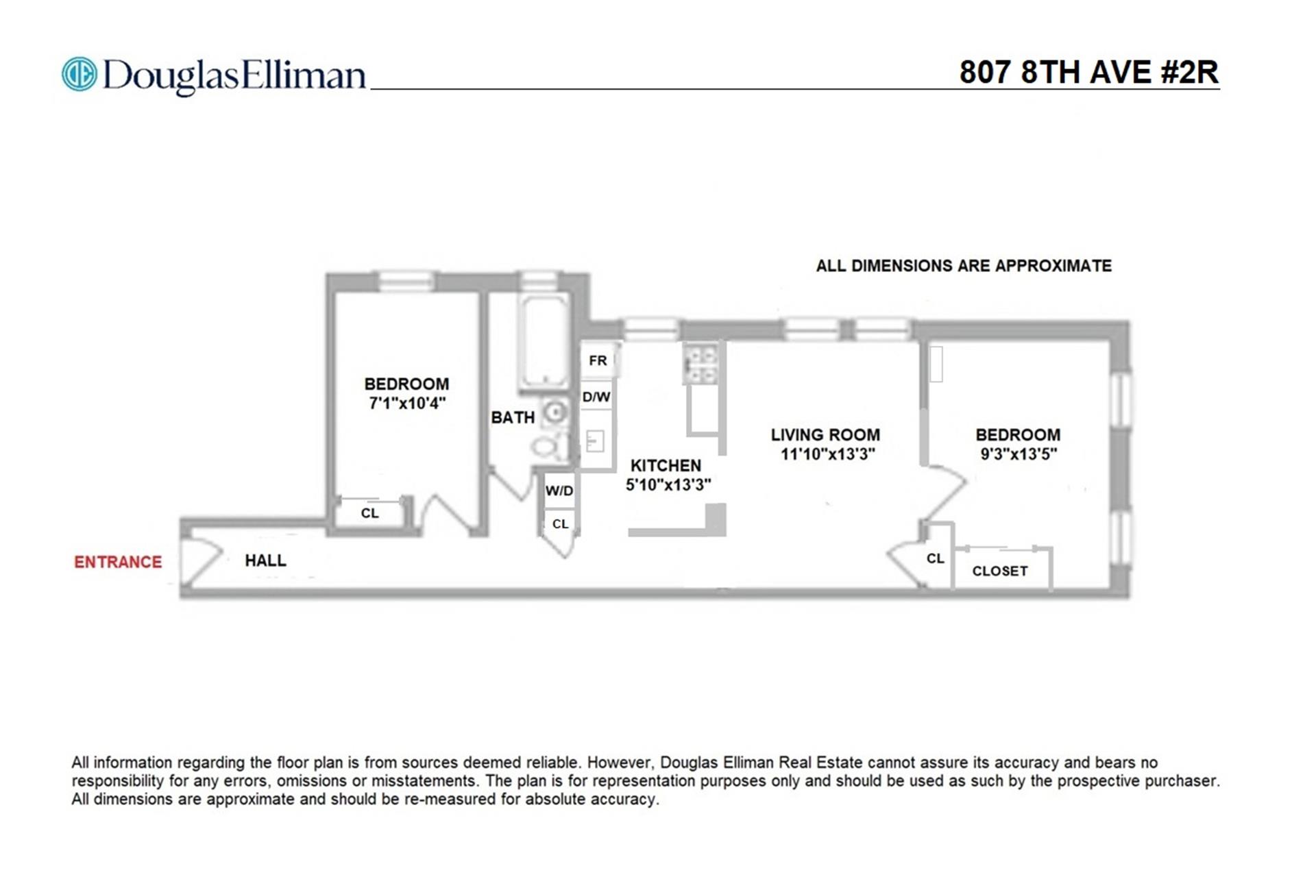 Floorplan for 807 8th Avenue, 2R