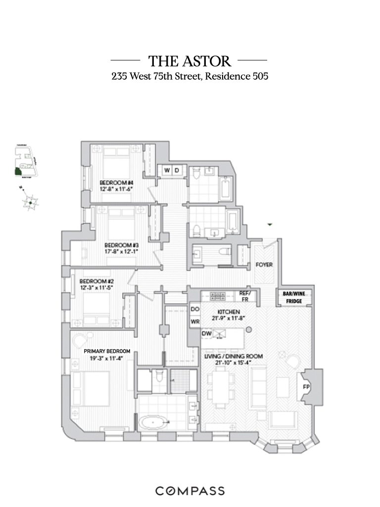 Floorplan for 235 West 75th Street, 505