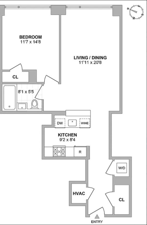 Floorplan for 255 Hudson Street, 5F