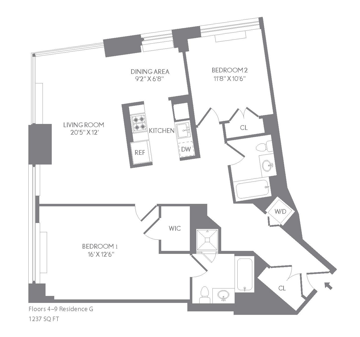 Floorplan for 227 West 77th Street, 8-G