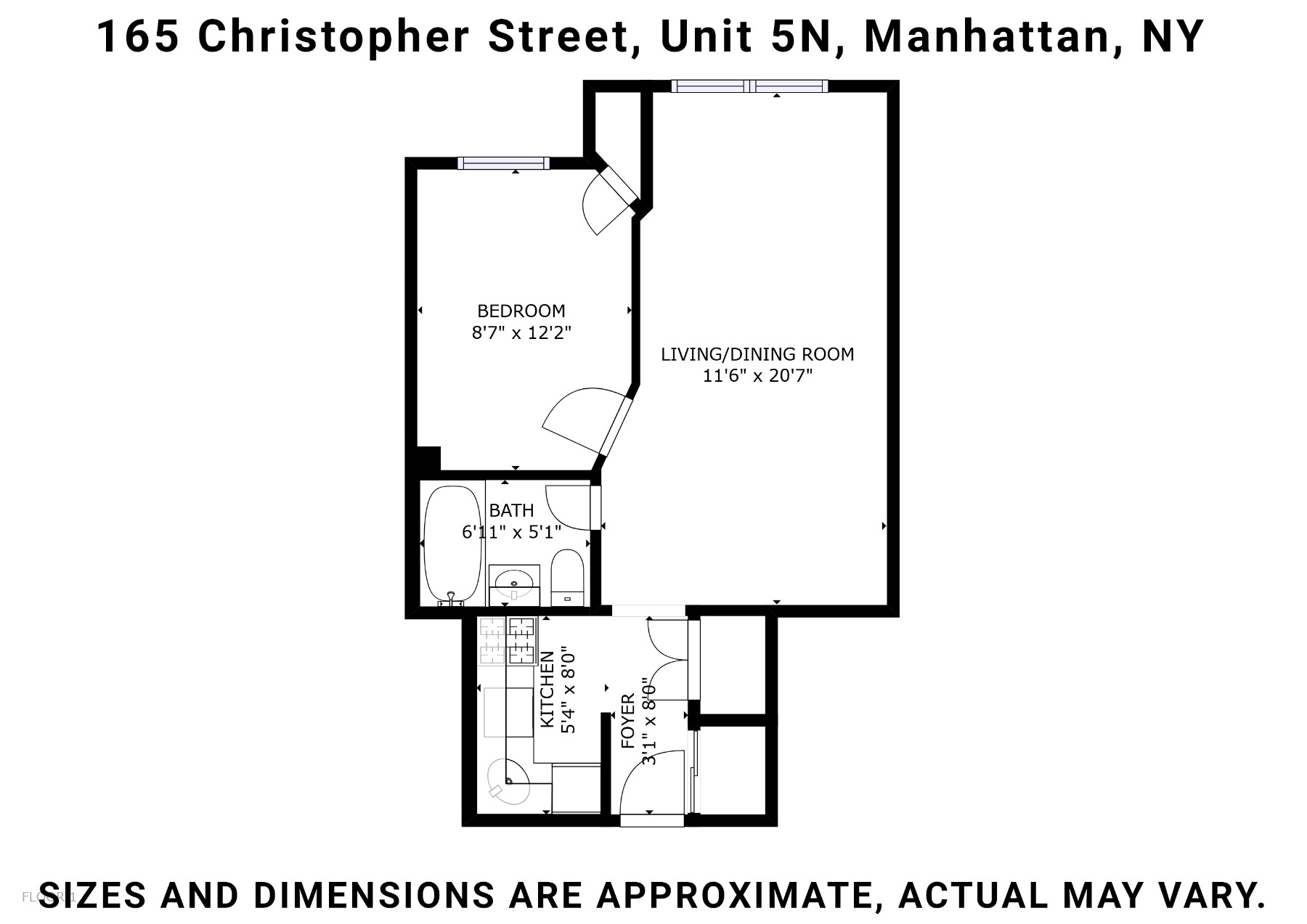 Floorplan for 165 Christopher Street, 5N