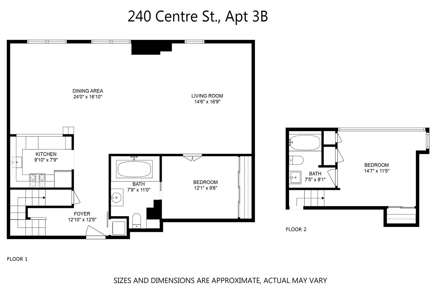 Floorplan for 240 Centre Street, 3B