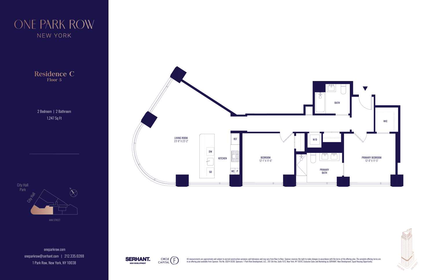 Floorplan for 1 Park Row, 5C