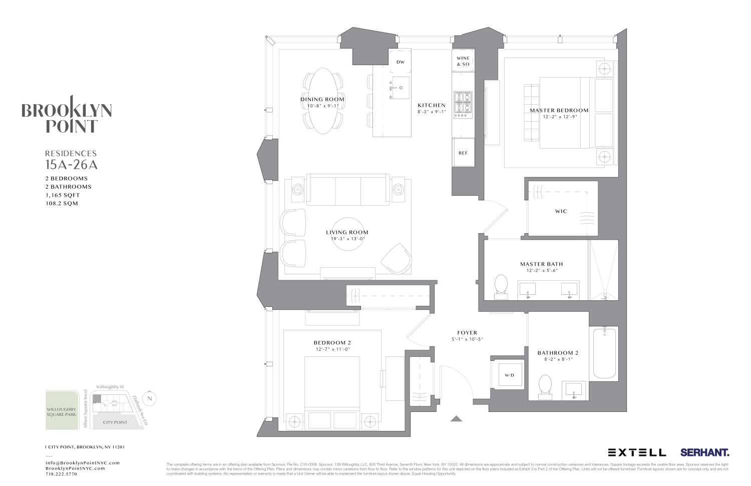 Floorplan for 1 City Point, 16A