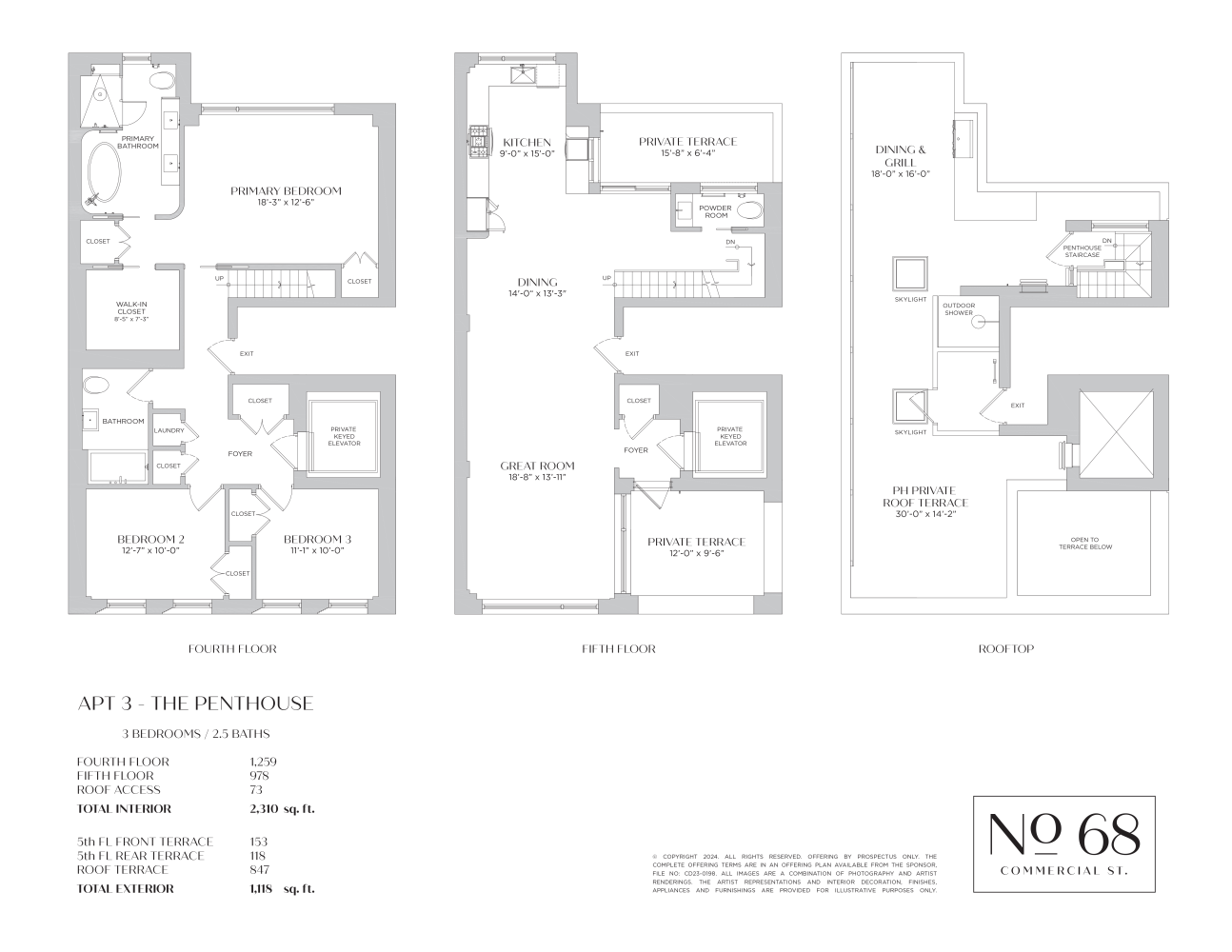 Floorplan for 68 Commercial Street, PH