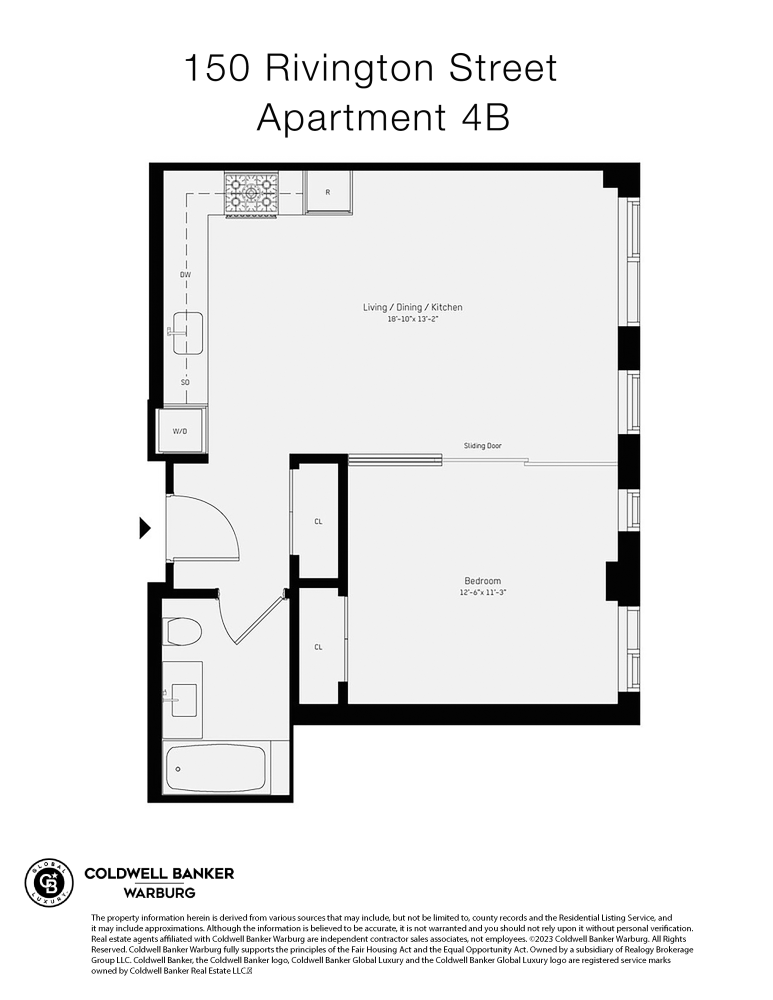 Floorplan for 150 Rivington Street, 4B