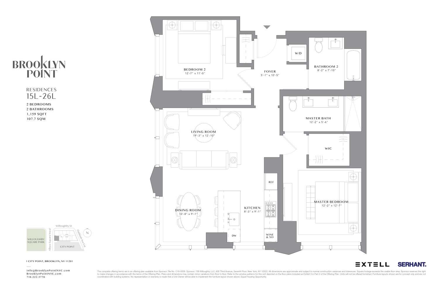 Floorplan for 1 City Point, 24L