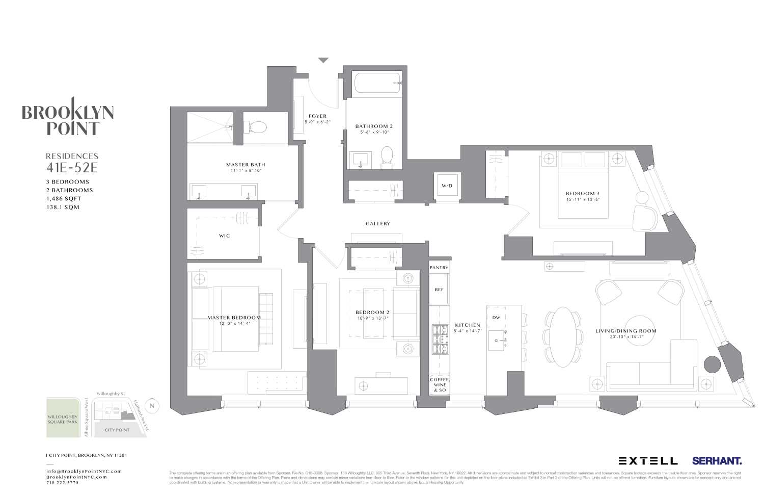 Floorplan for 1 City Point, 48E