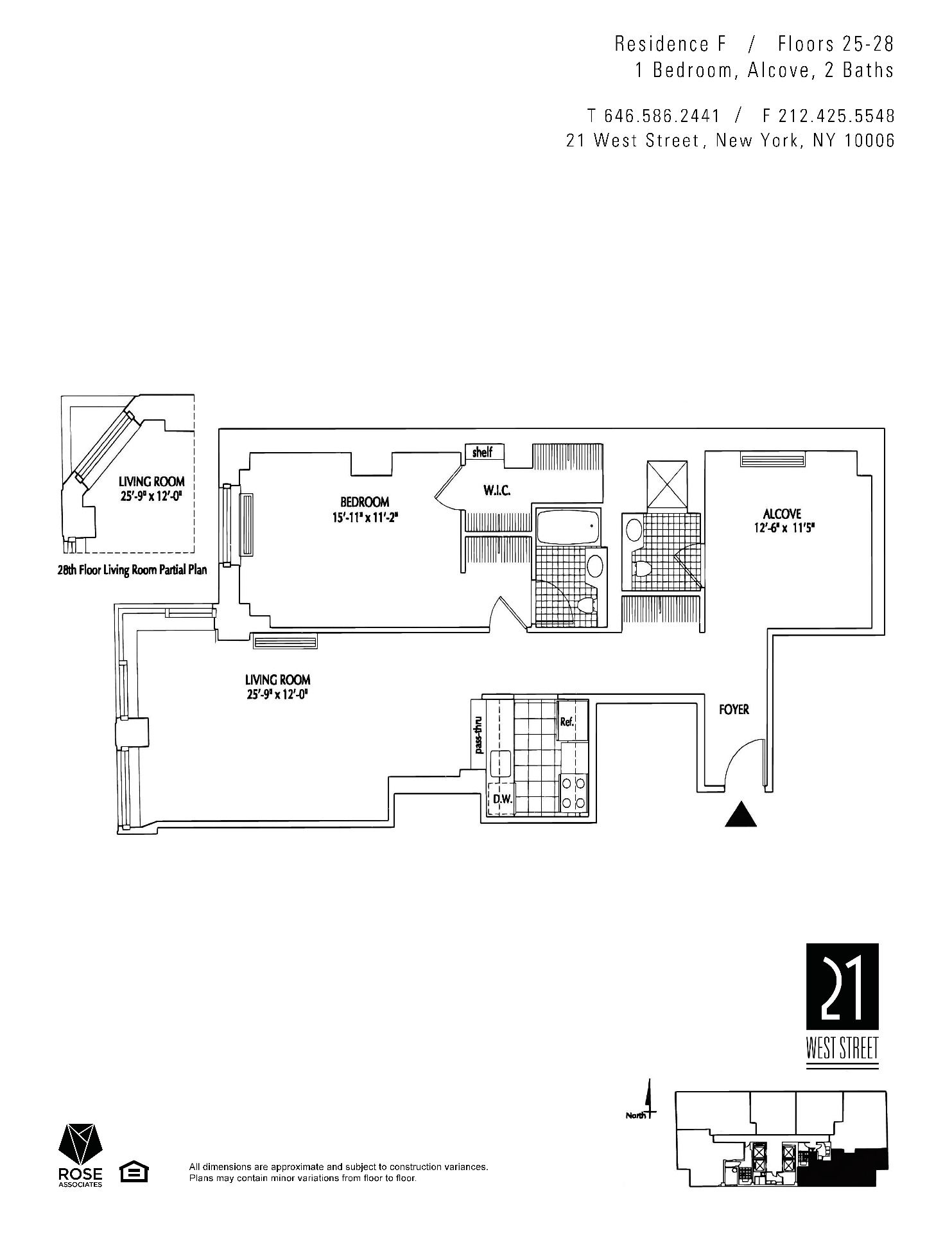 Floorplan for 21 West Street, 28-F