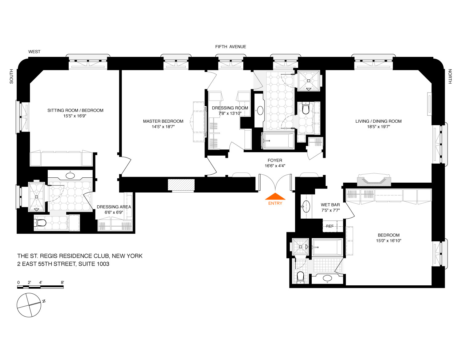 Floorplan for 2 East 55th Street, 1003