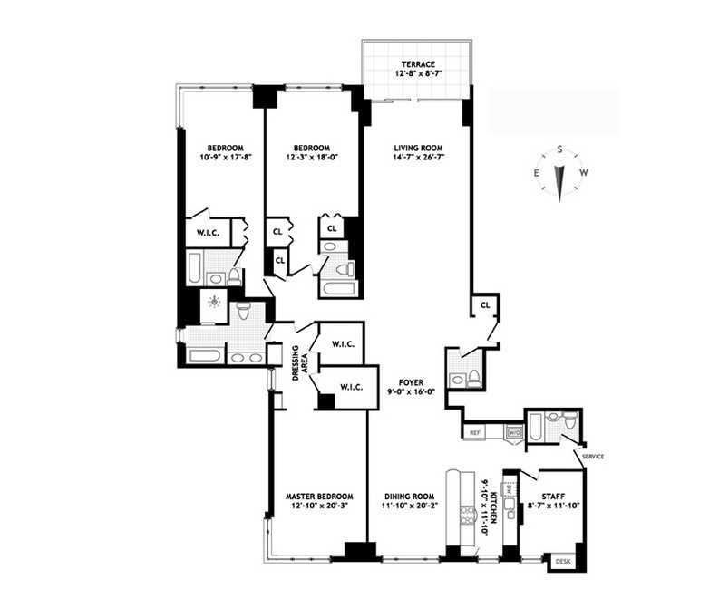 Floorplan for 425 East 58th Street, 36-H