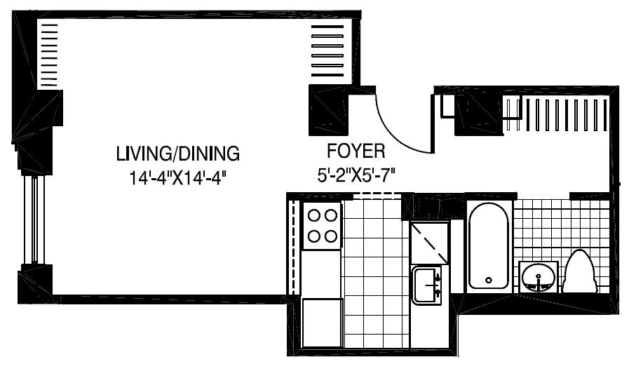 Floorplan for 20 West Street, 14-B