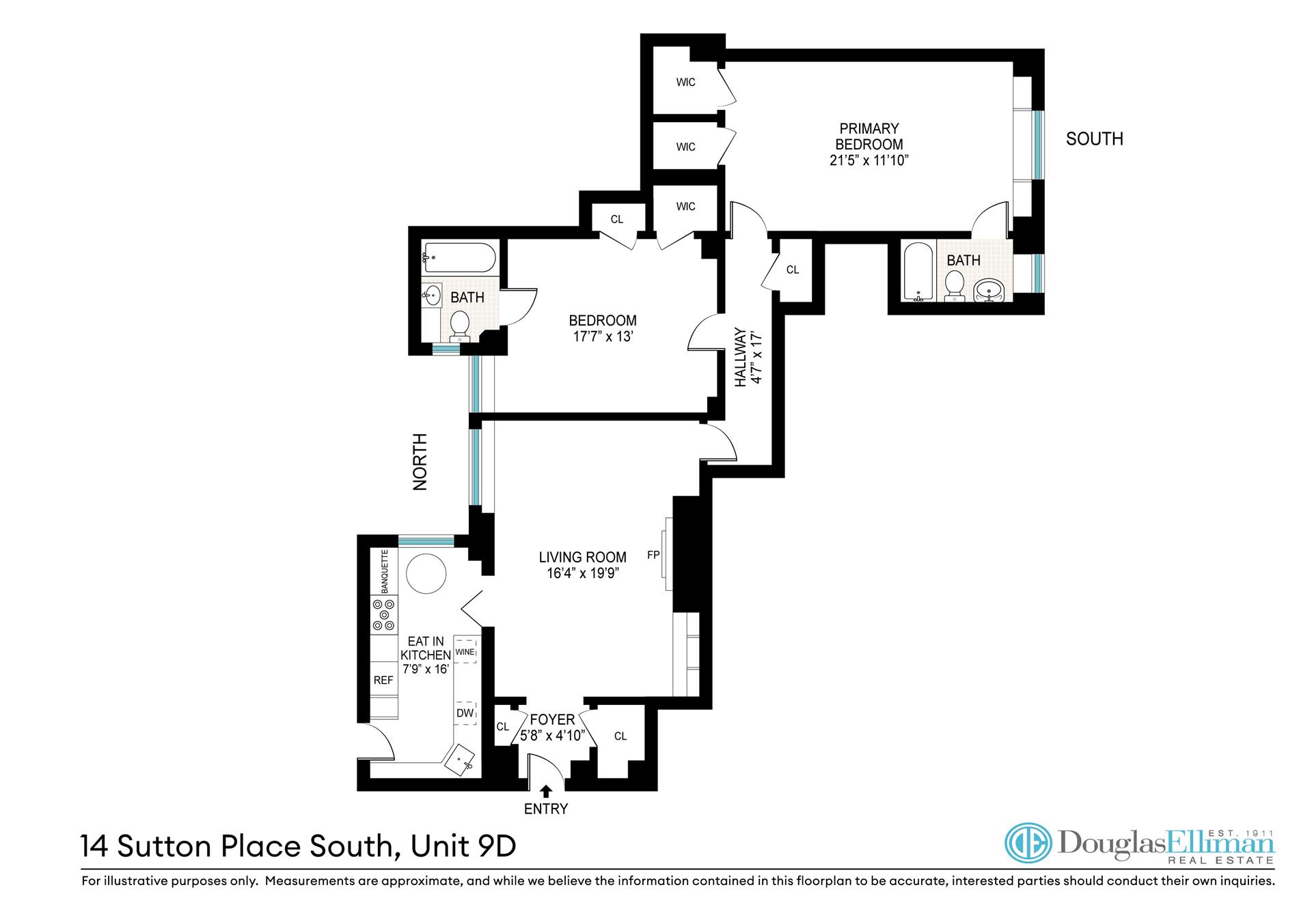 Floorplan for 14 Sutton Place, 9D