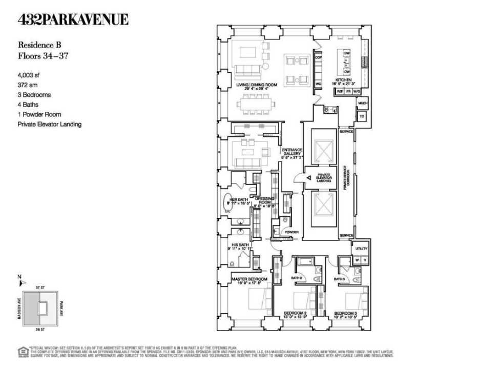 Floorplan for 432 Park Avenue, 35B