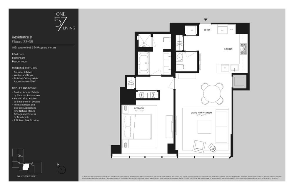 Floorplan for 157 West 57th Street, 36-D