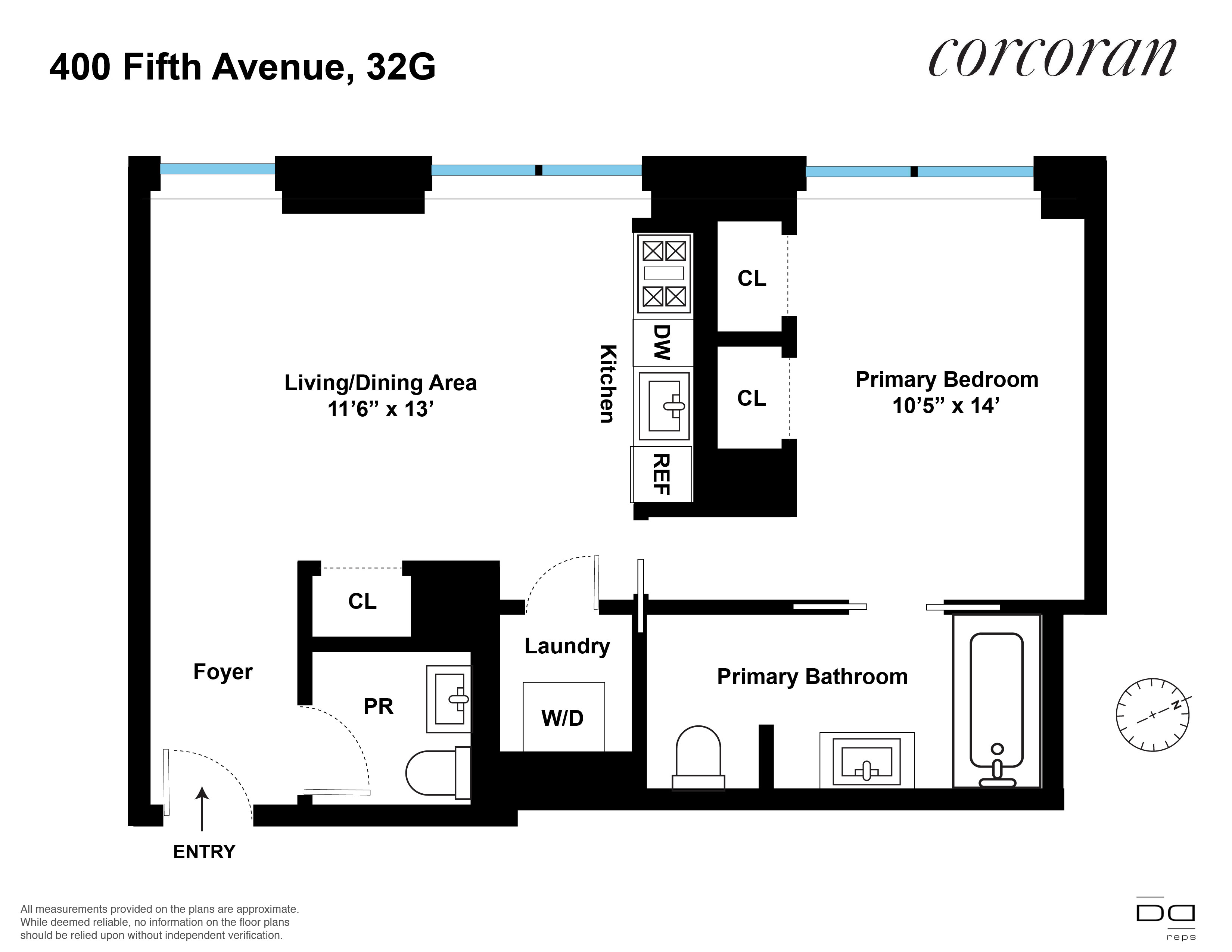 Floorplan for 400 5th Avenue, 32G