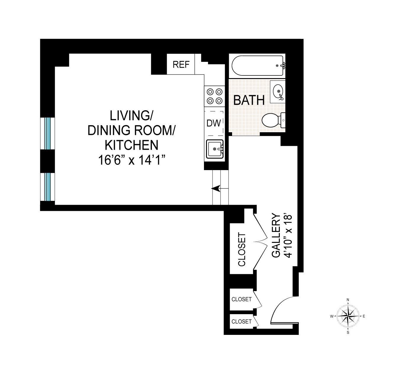 Floorplan for 20 West Street, 15-A