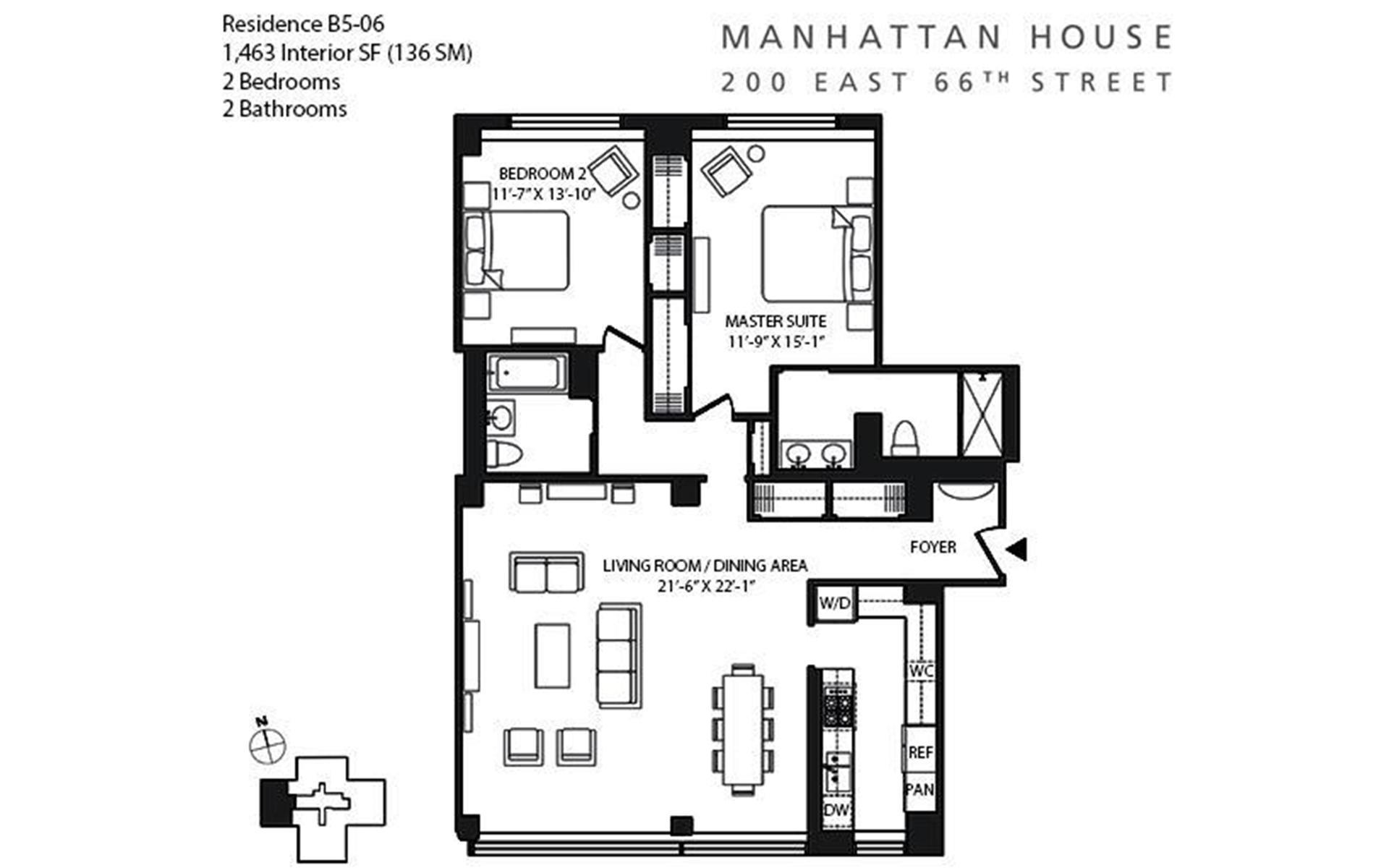 Floorplan for 200 East 66th Street, B506