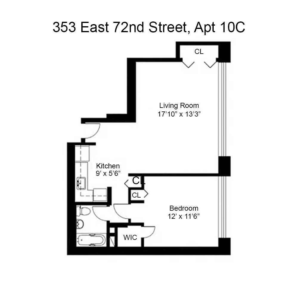 Floorplan for 353 East 72nd Street, 10C