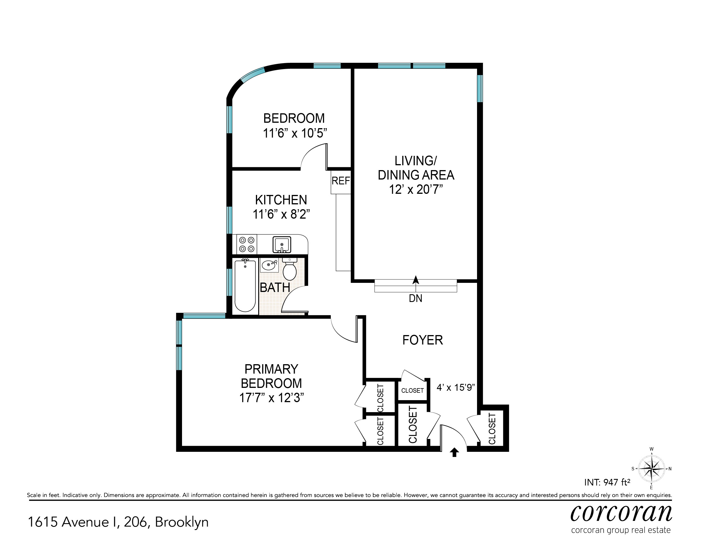 Floorplan for 1615 Ave I, 206