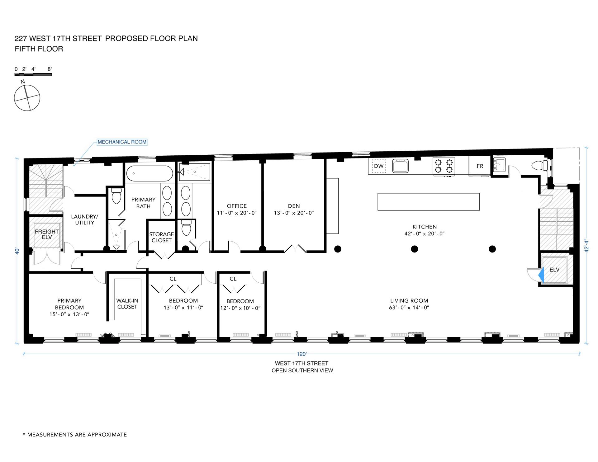 Floorplan for 227 West 17th Street, 5