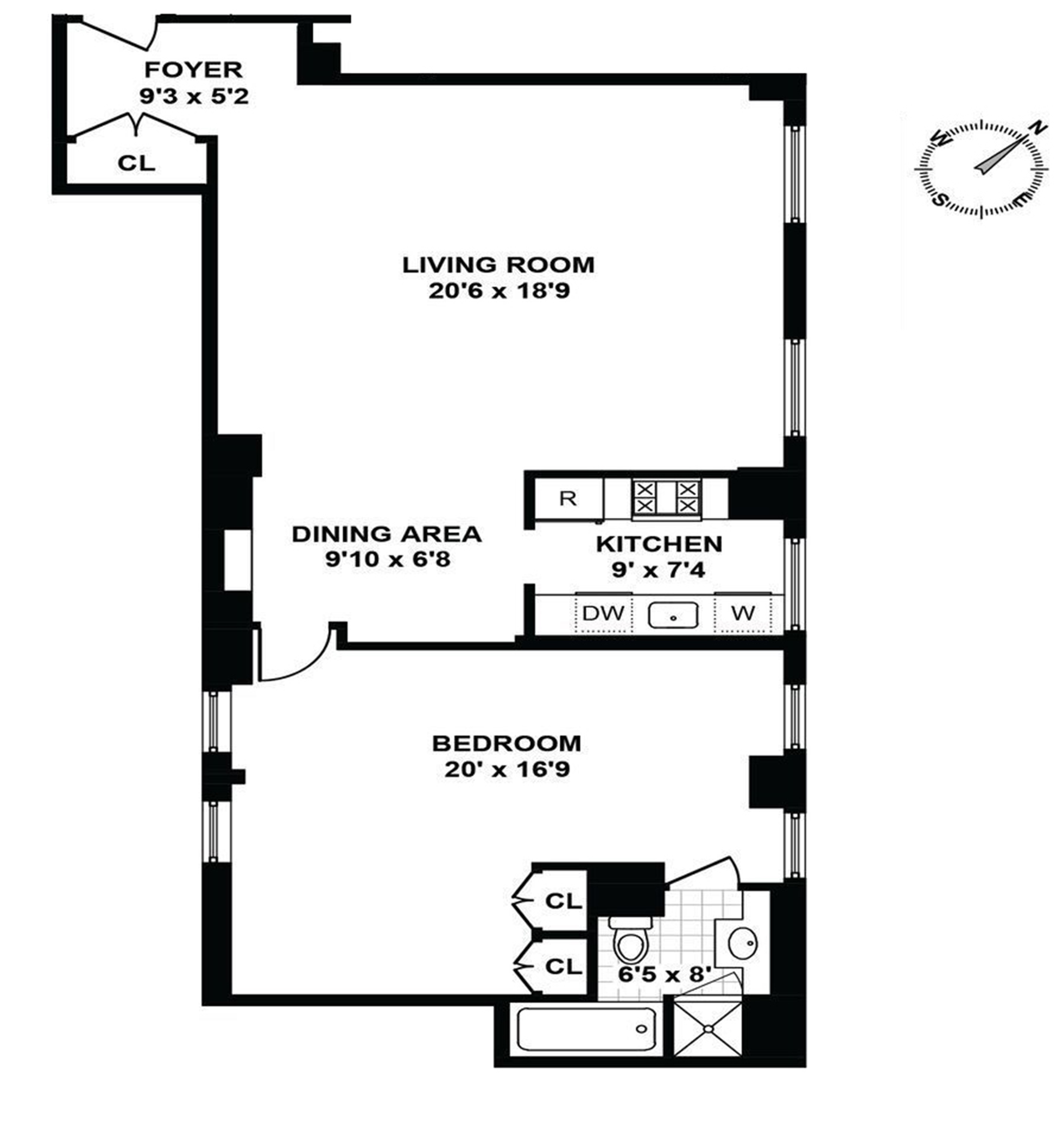 Floorplan for 1010 Fifth Avenue, 2G