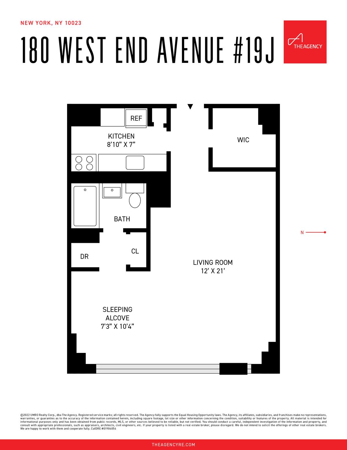Floorplan for 180 West End Avenue, 19-J