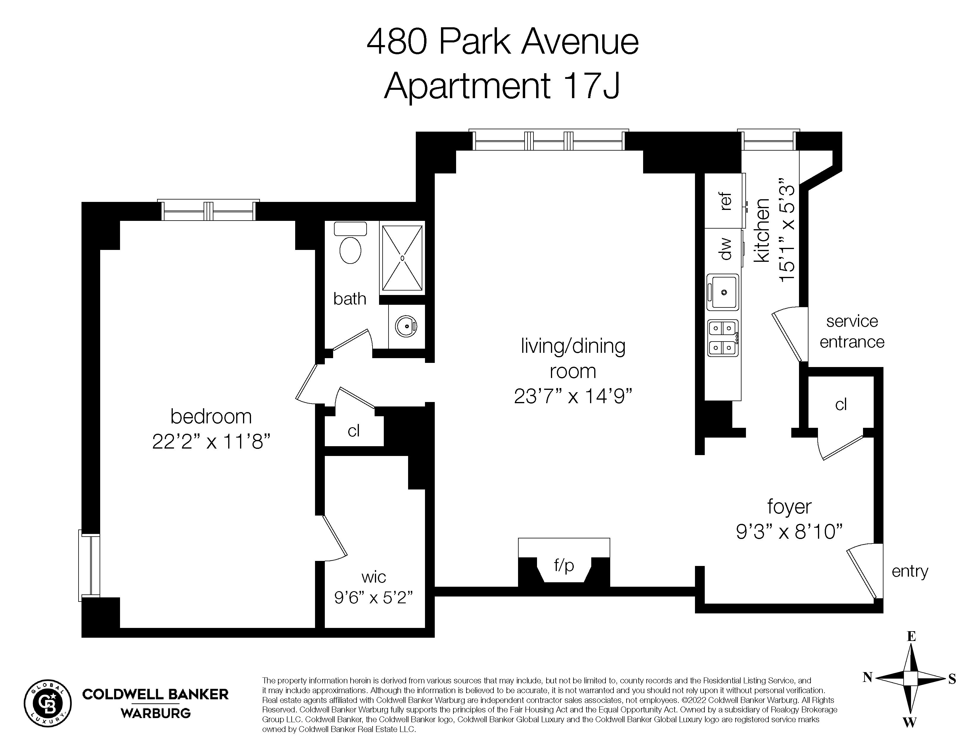Floorplan for 480 Park Avenue, 17J