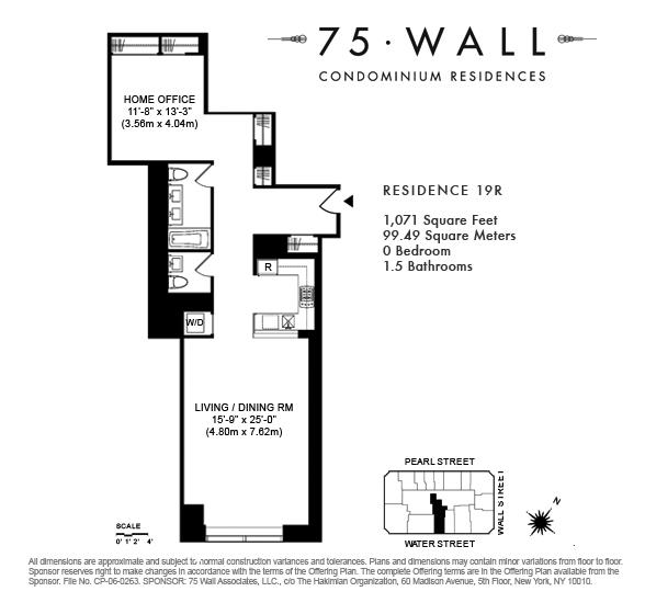 Floorplan for 75 Wall Street, 19-R