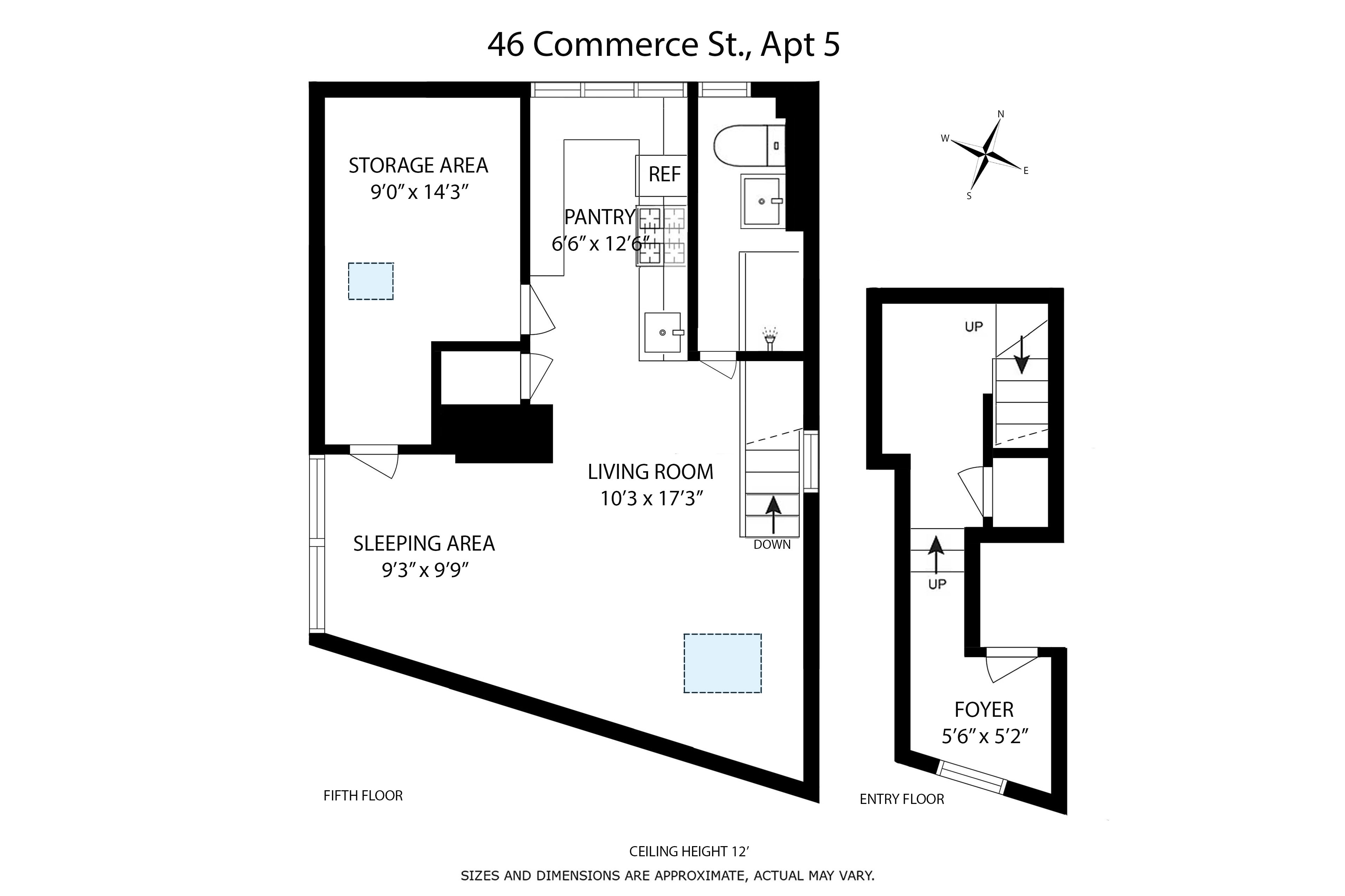 Floorplan for 46 Commerce Street, 5