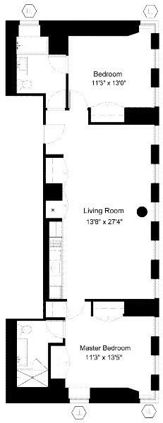 Floorplan for 70 West 45th Street, 40B