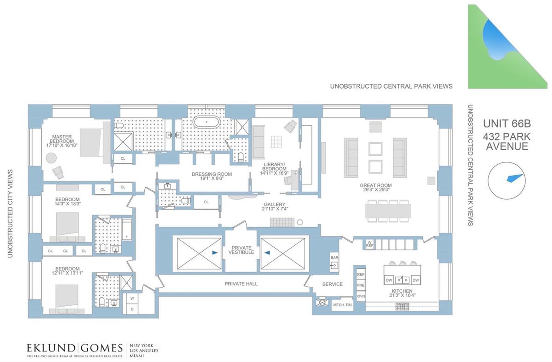 Floorplan for 432 Park Avenue, 66B