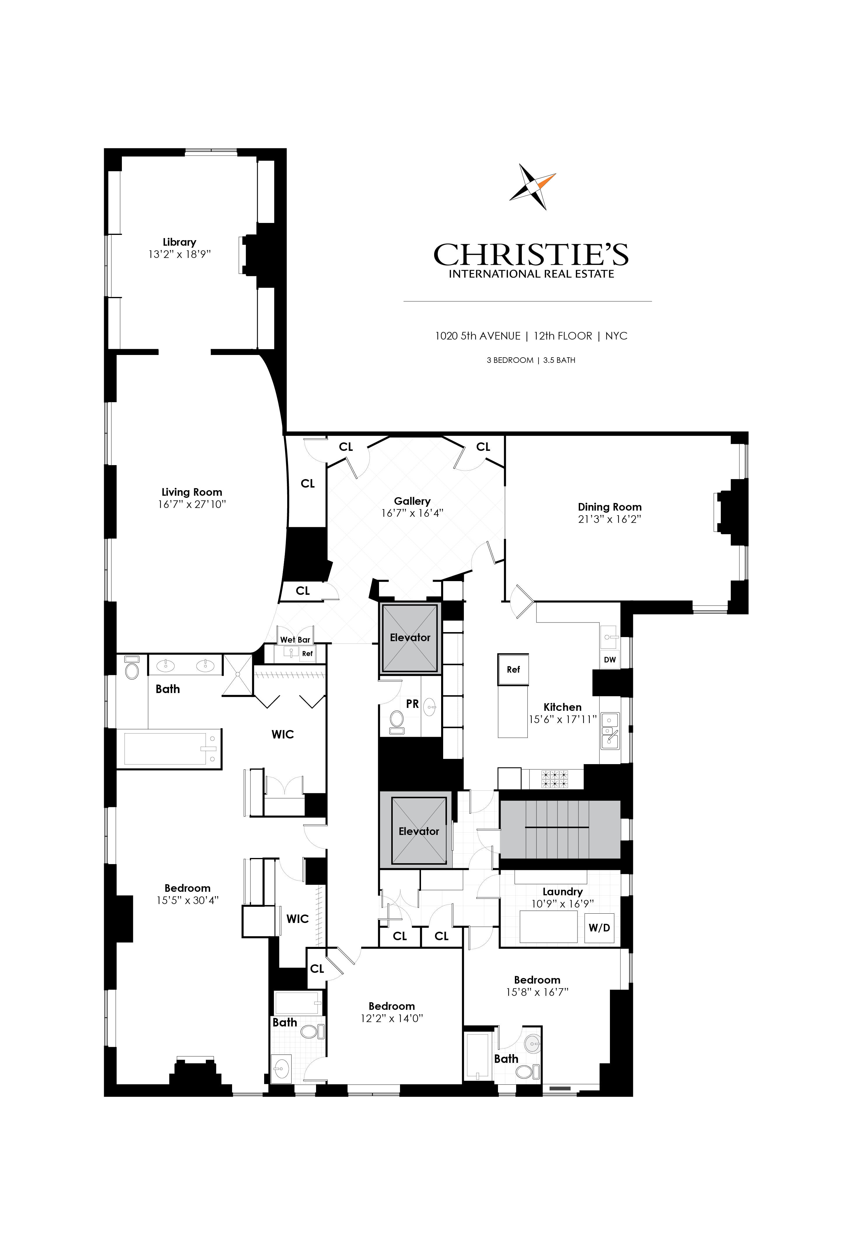 Floorplan for 1020 Fifth Avenue, 12TH FLOOR