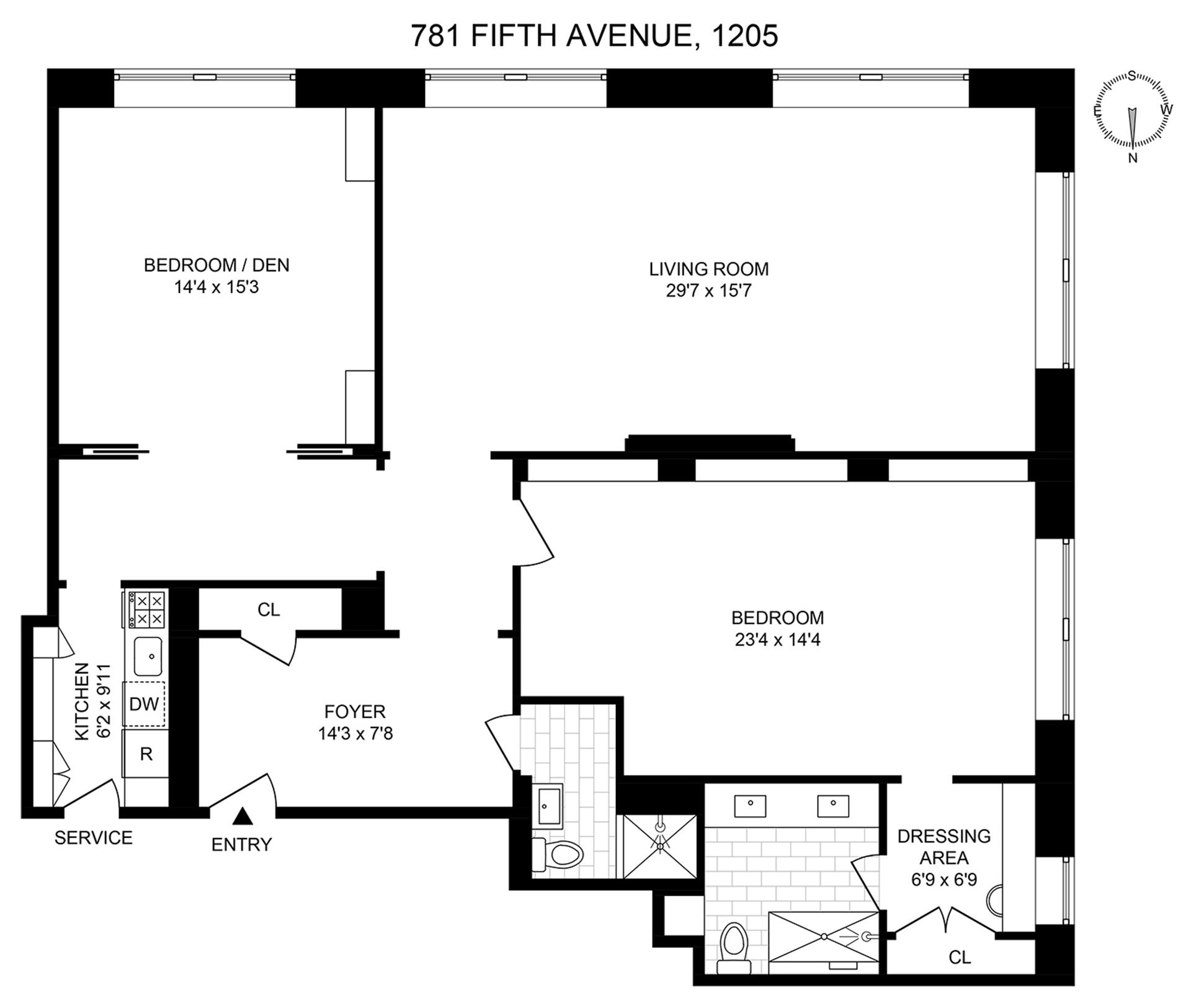 Floorplan for 781 5th Avenue, 1205