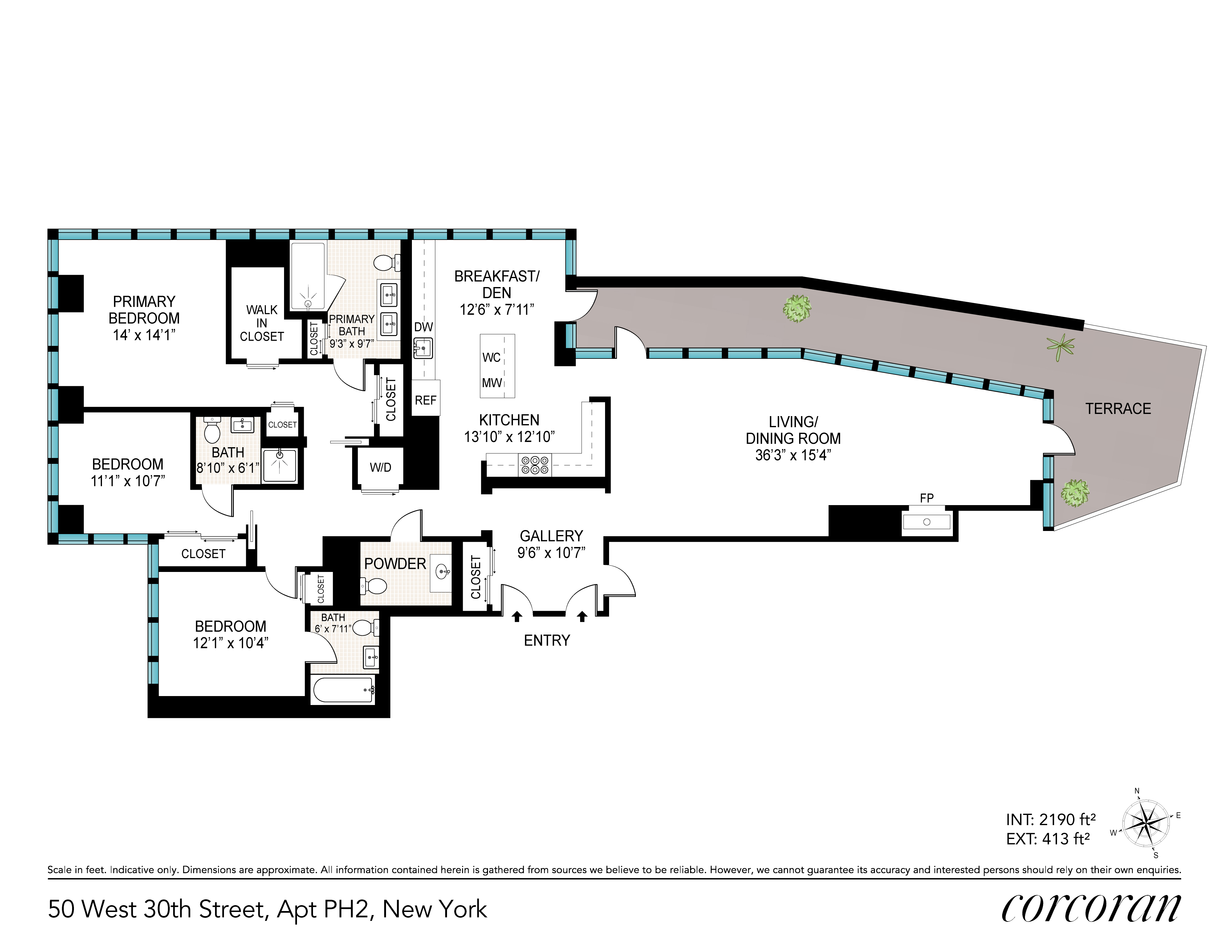 Floorplan for 50 West 30th Street, PH2