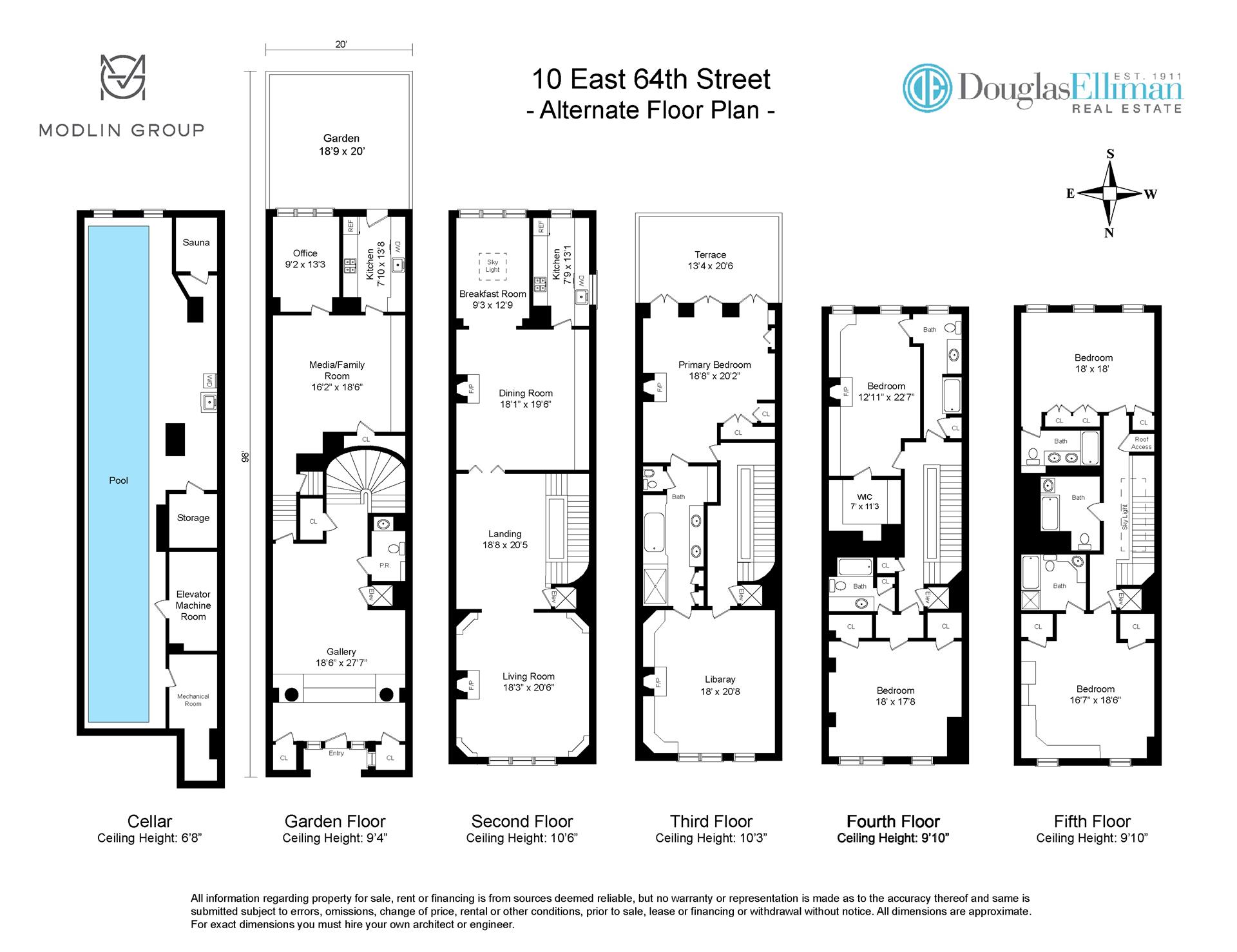 10 E 64TH Street, New York, NY 10065, 5 Bedrooms Bedrooms, 17 Rooms Rooms,6 BathroomsBathrooms,Residential,For Sale,64TH,RPLU-5122147431