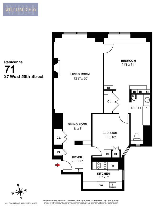 Floorplan for 27 West 55th Street, 71