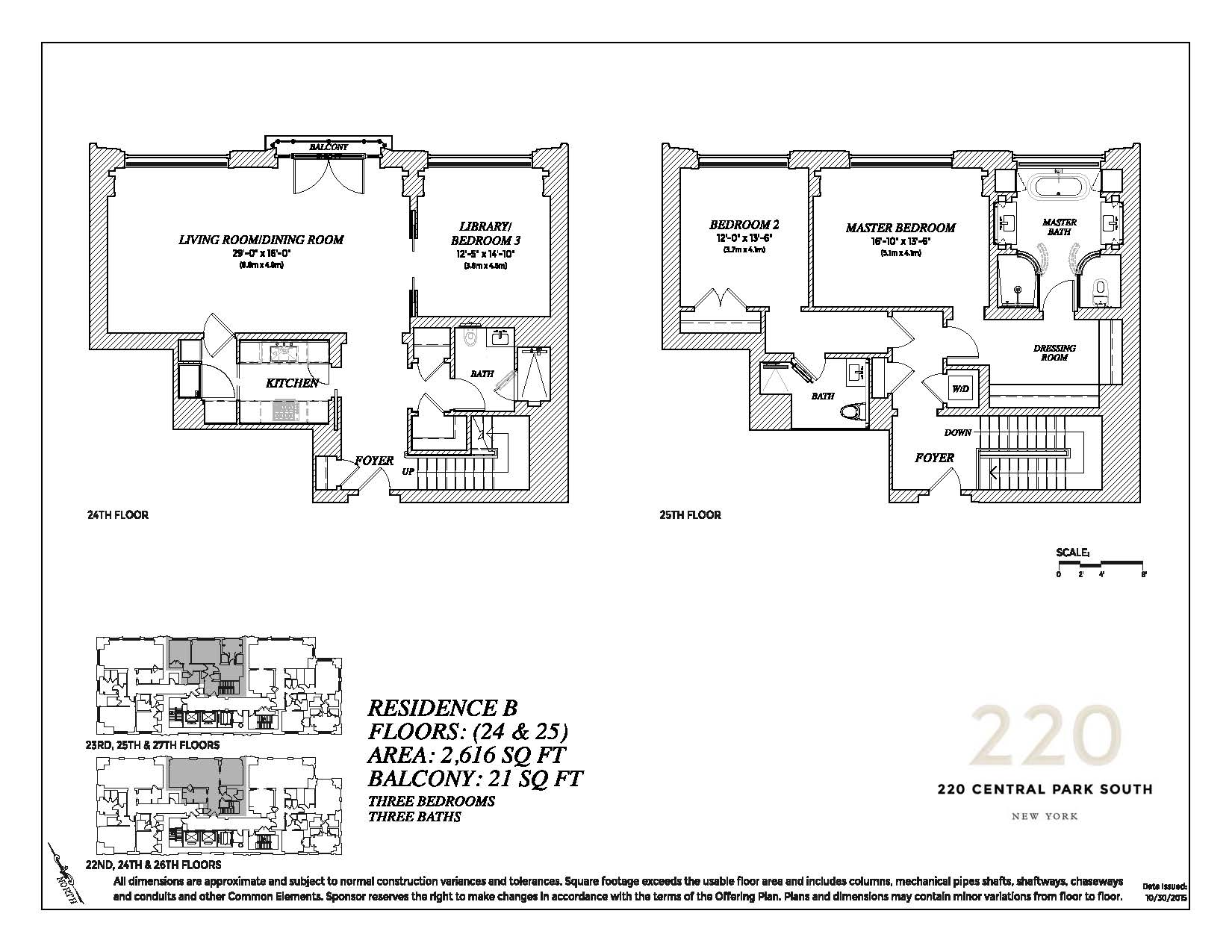 Floorplan for 220 Central Park, 24B