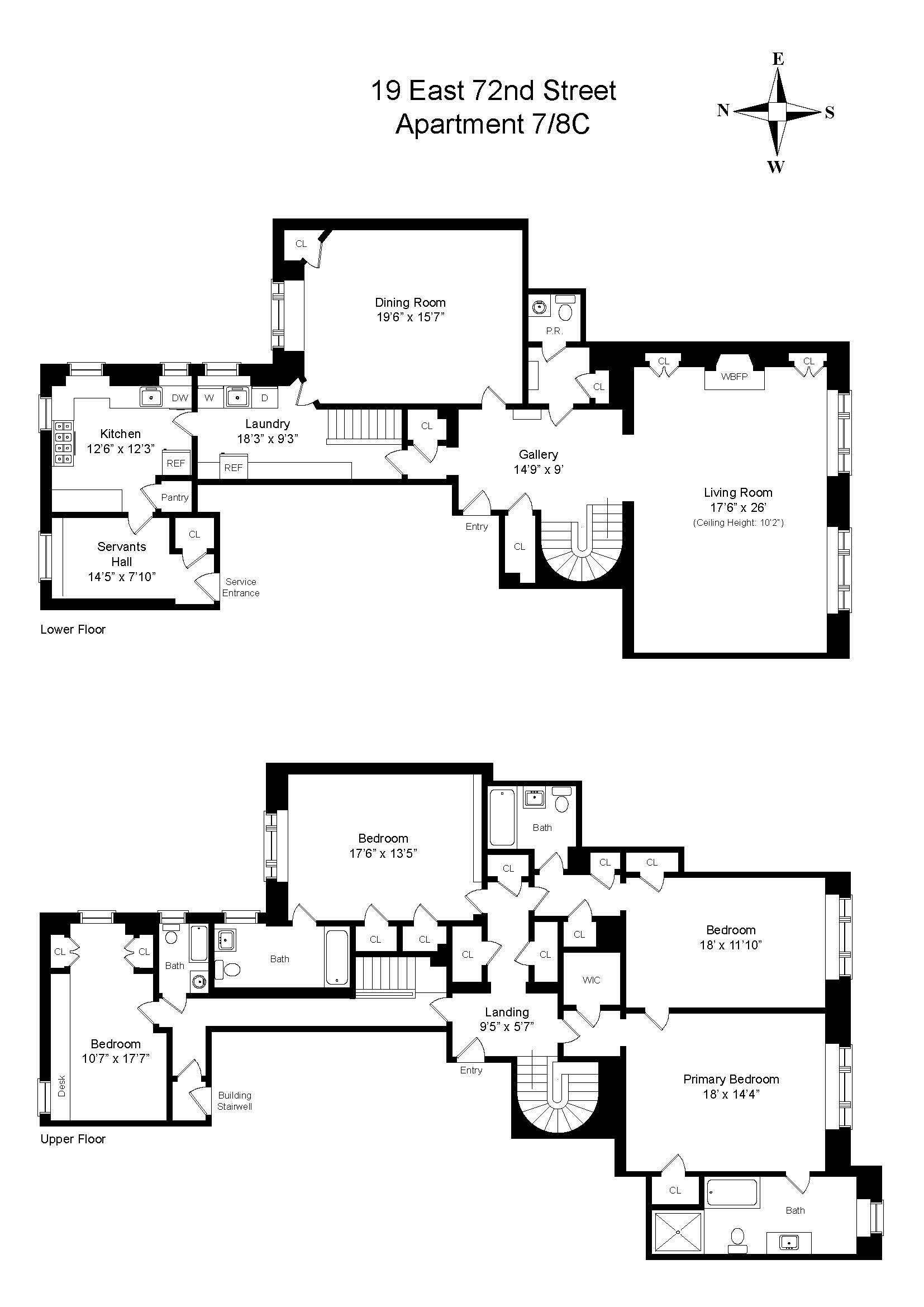 Floorplan for 19 East 72nd Street, 7/8C