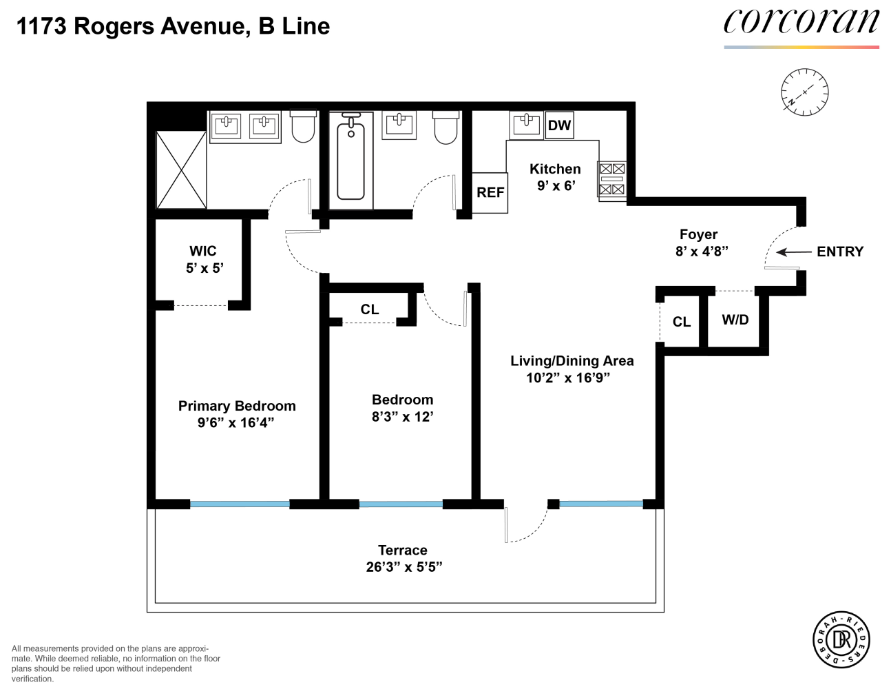 Floorplan for 1173 Rogers Avenue, 2B
