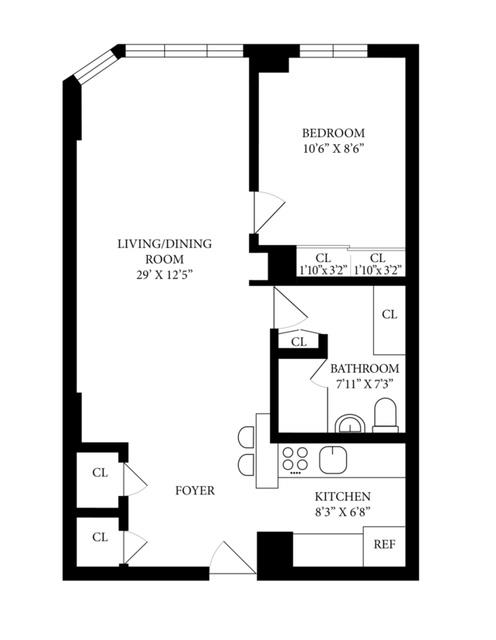 Floorplan for 77 West 55th Street, 7-C