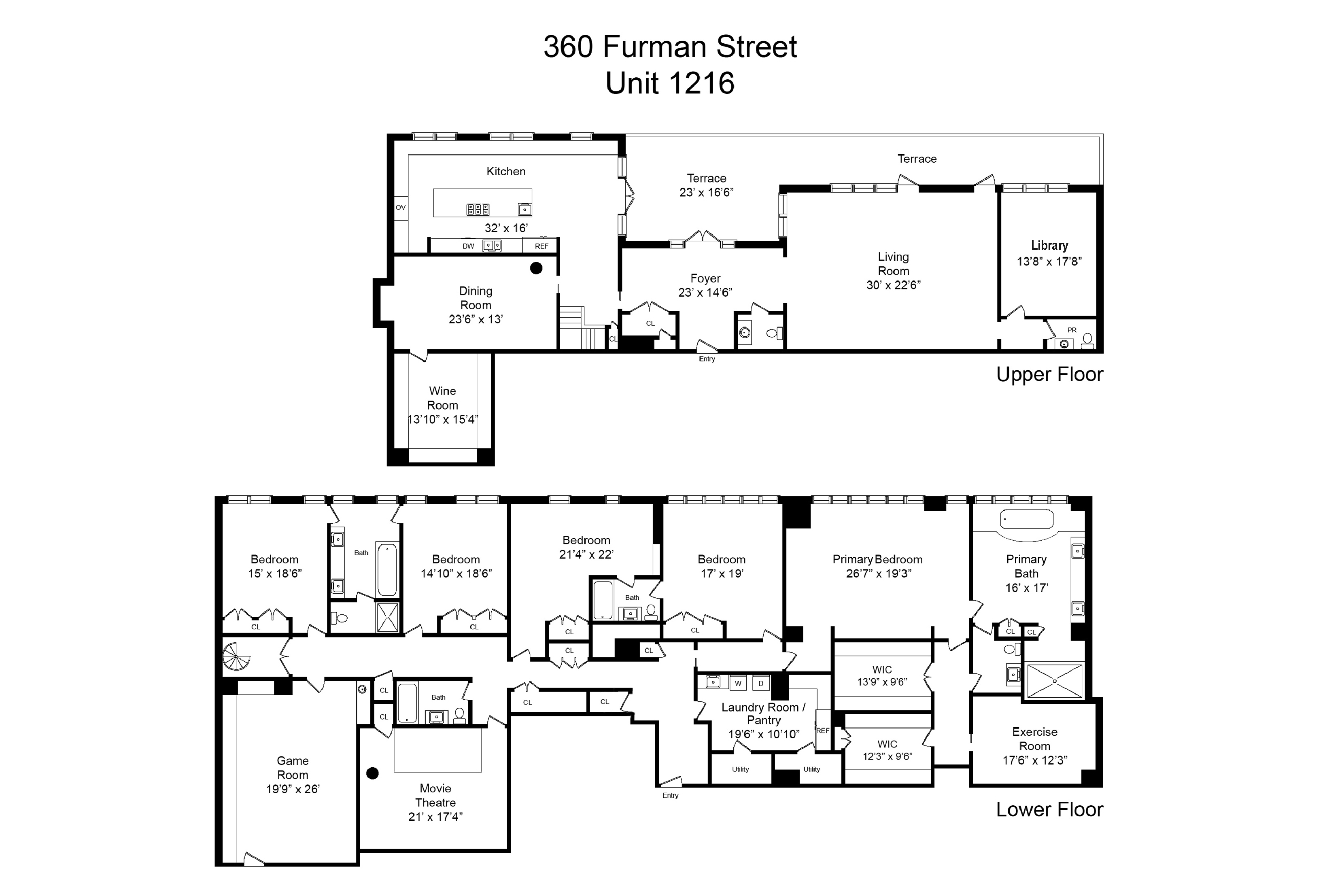 Floorplan for 360 Furman Street, 1216